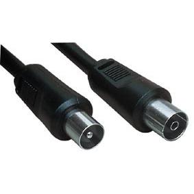 кабель антенный телевизионный вилка(coax 9.0mm) - розетка(coax 9.0mm),  1.5 метра, RG75/RG-6U(РК-75) 75Ω, цвет черный